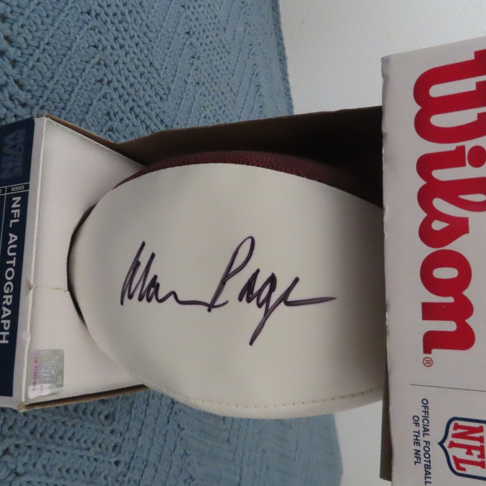 Wilson Official NFL Autograph Football White Panel The Duke alan page signed